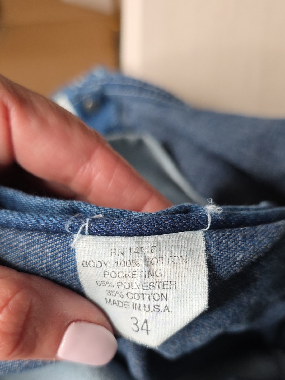 Pointer Brand Blue Denim Short Overalls with Front Pocket- VINTAGE SZ 34 - Picture 6 of 6